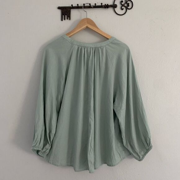 A New Day linen blend light green high-low peasant blouse size XS - Picture 6 of 6